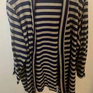 Navy and Gray stripe Torrid cardigan Size 2 long